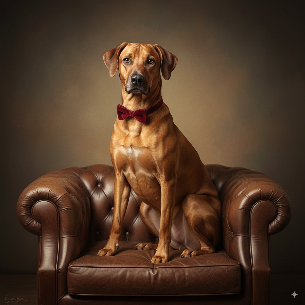 An example of the Classic Studio Portrait pet portrait style