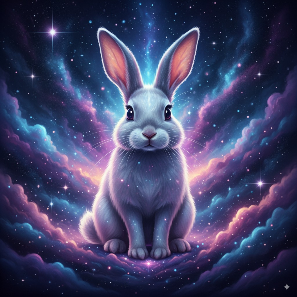 An example of the Cosmic Glow pet portrait style