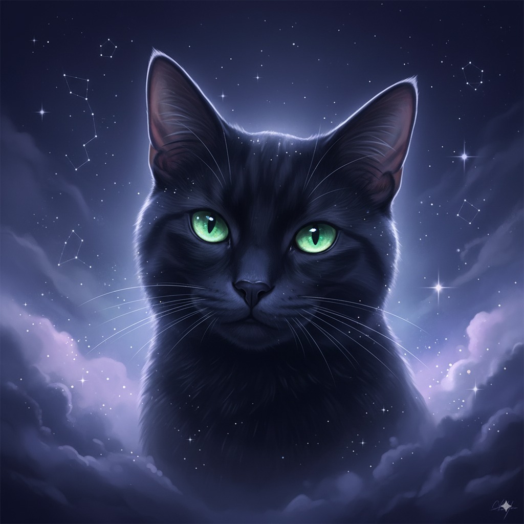 An example of the Starlight Portrait pet portrait style
